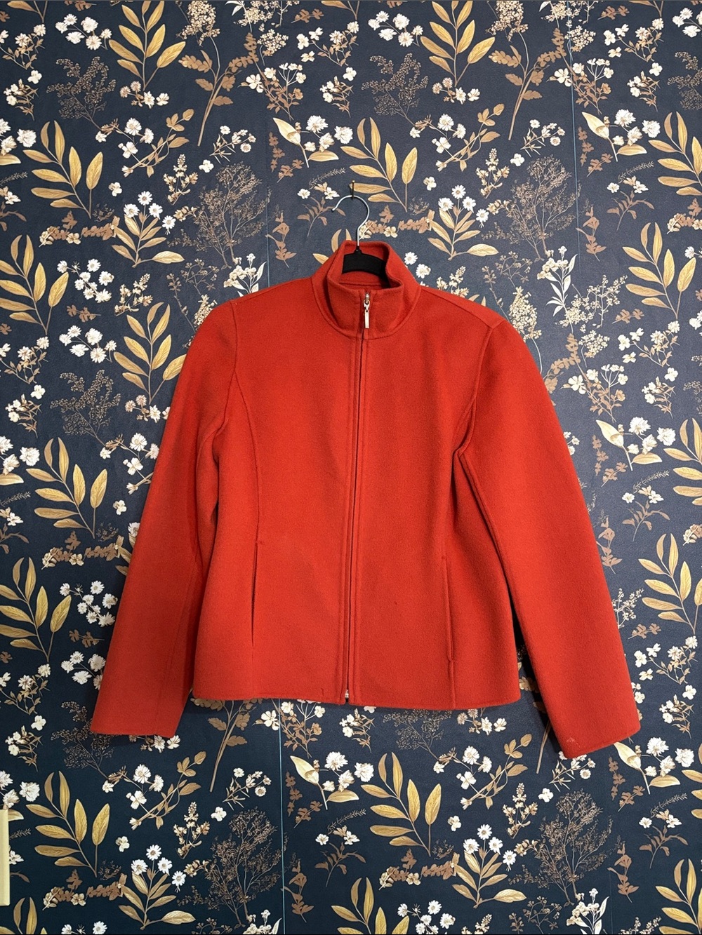Alexandra Bartlett Wool Orange-Red Zip Front Blazer Size XS